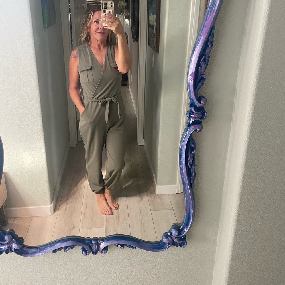Max and Ash romper. Green. Medium. New with tags